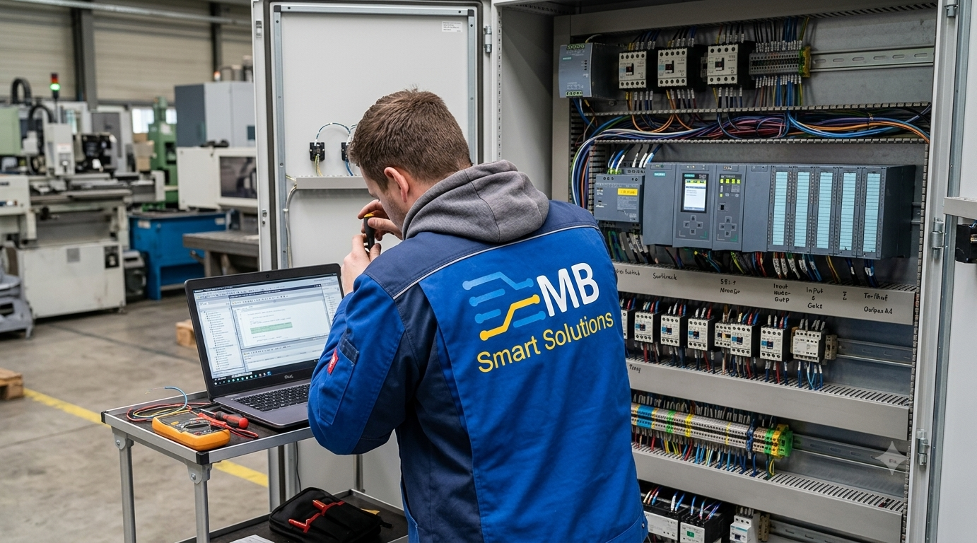 Service beim Kunden – Arbeit am SPS-Schaltschrank vor Ort